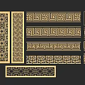 Traditional Chinese Decorative Patterns Featuring Geometric Motifs Meander Designs And Ornamental Borders