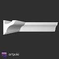 White Curved Architectural Component With Smooth Surface And Decorative Detail
