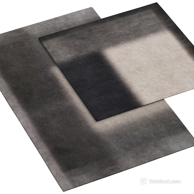 Modern Minimalist Square Rug With Neutral Gray Tones And Soft Texture 3d model 