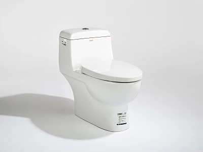 Modern White One Piece Toilet With Sleek Design And Clean Finish 3d model