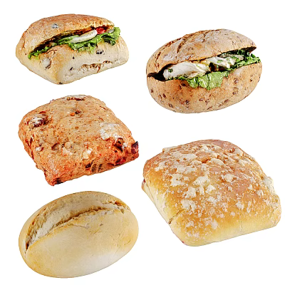 Modern Bread Hamburger Bread 3d model Modern Bread Hamburger Bread 3d model