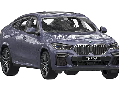 Purple BMW X6 SUV Coupe With Kidney Grille And Front Styling 3d model