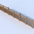 Wooden Railing With Vertical Slats Simple Long Design For Outdoor Balcony Use