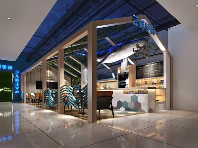 Modern Restaurant Catering Shop Fast Food Whale 3d model Modern Restaurant Catering Shop Fast Food Whale 3d model