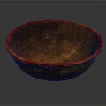 Artisan Hand Carved Wooden Bowl With Natural Brown Finish And Shiny Surface
