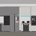 Modern Kitchen Interior Design Featuring Gray And White Cabinets And Appliances