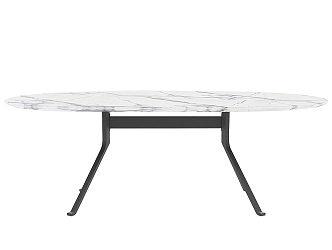 Oval Dining Table Marble Dining Table 3d model