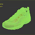 Nike Air Max Sneakers With Beige Orange Blue Upper Green Laces And Air Cushion Sole