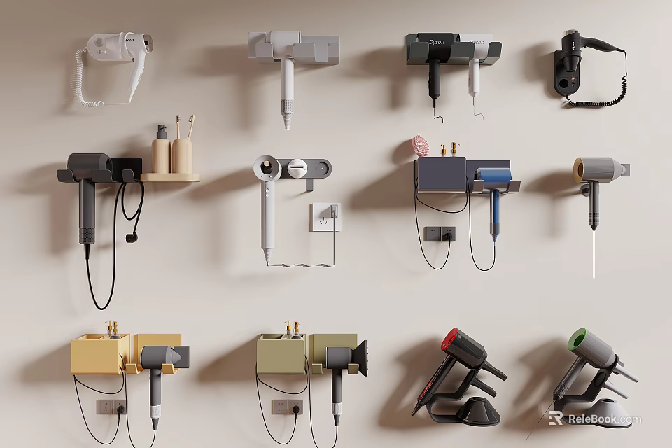 Various Modern Household Appliances With Different Styles Wall Mounted For Home Use 3d model