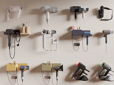 Various Modern Household Appliances With Different Styles Wall Mounted For Home Use 3d model