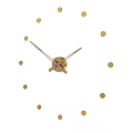 Modern Minimalist Wall Clock With Gold Dots And Slim Brown Hands Design 3d model