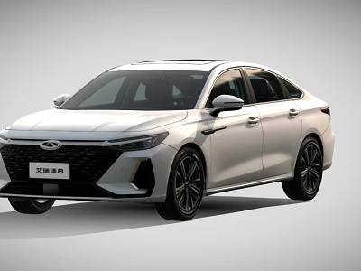 Stylish White Sedan With Modern Sleek Design LED Headlights And Black Wheels 3d model