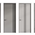 Modern Hinged Doors With Vertical Slats And Smooth Panel Design Options 3d model