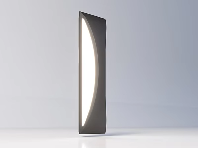 Modern Outdoor Light With Sleek Curved Black Aluminum Design For Garden Patio Wall Mounted 3d model
