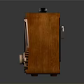 Vintage Electronic Radio With Wooden Case Brass Accents And Control Knobs