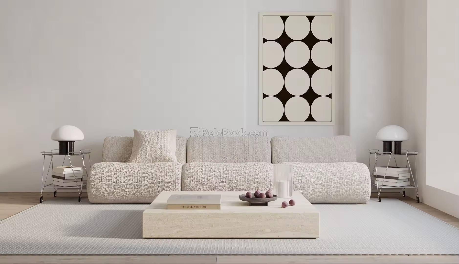 Modern three-seat sofa combination 3d model
