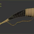 Decorative Horn With Black Body Gold Ornamental Carvings And Leather Strap