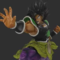 Game And Movie Character Broly In Green Black Outfit With Muscular Build And Outstretched Hand