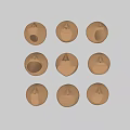 Light Brown Face Shaped Wall Decor With Various Expressions Arranged In Grid 3d model