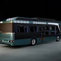 Modern Green City Bus With Large Windows And Comfortable Interior Seats