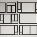 modern floor-to-ceiling windows floor-to-ceiling windows casement windows balcony windows 3d model