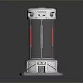 Space Exploration Cylindrical Device With Transparent Body Red Column And Silver Base Number 03