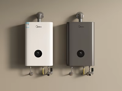 Midea Wall Mounted Water Heaters in White and Gray for Home Daily Use 3d model