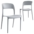 Modern Gray Dining Chairs With Sleek Design Ergonomic Back And Lightweight Frame 3d model