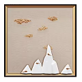 Modern Decorative Wall Art With Mountain Cloud Spiral And Wave Patterns In Frames 3d model