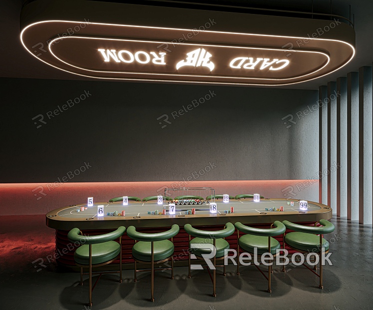 Industrial Style Texas Hold'em Room model