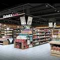 Organized Supermarket Retail Space With Shelves And Various Grocery Products