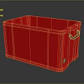 Practical Red Storage Box With Sturdy Handle For Household Organizing And Daily Storage 3d model
