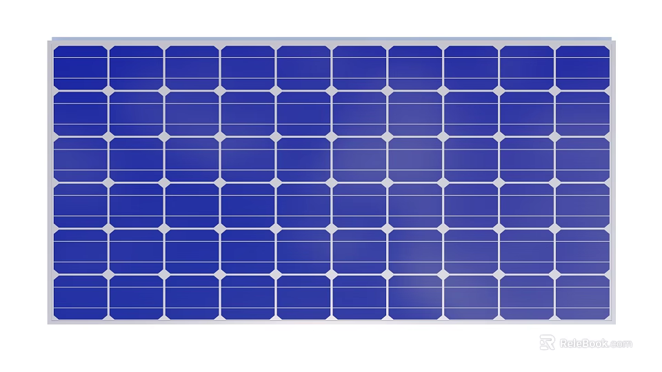 Blue Solar Panel Array With Rectangular Cells For Renewable Energy 3d model