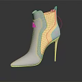 Elegant White High Heel Ankle Boots With Gold Accents And Sleek Design