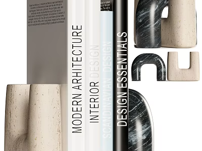 Modern Design Books With Decorative Objects 3d model