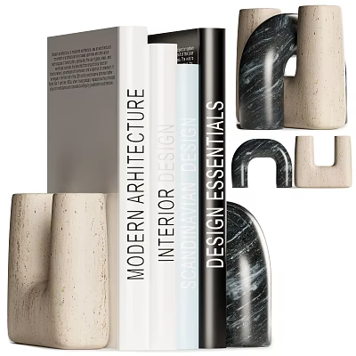 Modern Design Books With Decorative Objects 3d model