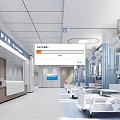 Modern Hospital Outpatient Clinic Interior With Medical Beds Nurse Station And Bright Corridor