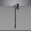 Ornate Battle Axe With Detailed Carved Handle And Decorative Head Design
