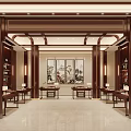 New Chinese Style Painting and Calligraphy Room Study 3d model