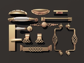 American Handle Hardware Door Handle Cabinet Handle Combination 3d model