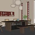 Quiet Table and Chair Combination Log Table and Chair Combination 3d model