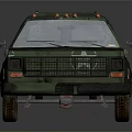 Military Green Utility Vehicle With Rugged Exterior Roof Rack And Front Design