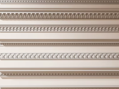 Various Decorative Gypsum Cornice Designs With Intricate Patterns For Wall And Ceiling 3d model