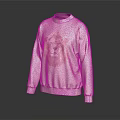 Beige Crew Neck Sweater Featuring Realistic Lion Head Graphic Casual Fashion Apparel