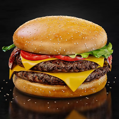 Juicy Double Patty Cheeseburger With Sesame Bun Fresh Lettuce And Tomato Slices 3d model Juicy Double Patty Cheeseburger With Sesame Bun Fresh Lettuce And Tomato Slices 3d model