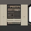 Modern Interior Wine Cabinet With Glass Door Wine Bottles And Glass Holders