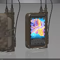 Vintage Portable Devices With Leather Cover Metal Antenna And Color Screen