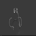 Silver Metal Spring Shaped Household Holder With Spiral Top Curved Legs On Dark Background