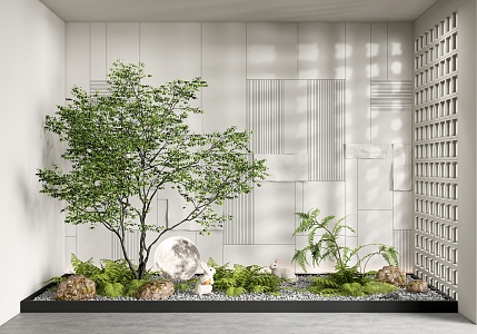 Modern Landscape Sketch Courtyard Landscape Sketch Indoor Landscaping Landscape Plant Combination 3d model