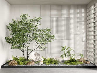 Modern Landscape Sketch Courtyard Landscape Sketch Indoor Landscaping Landscape Plant Combination 3d model